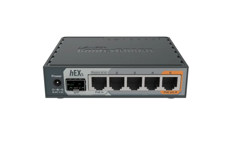 MikroTik hEX S Gigabit router with SFP cage